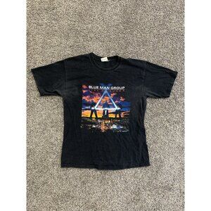 Vintage Blue Man Group Shirt Adult Sz L Live At Luxor Vegas Concert Band Tee 90s